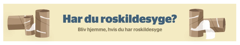 Grafik med råd til at blive hjemme hvis du har roskildesyge