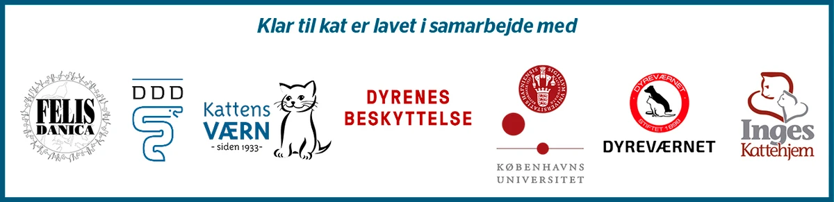 Klar til kat er lavet i samarbejde med: Den Danske Dyrlægeforening, DOSO, Dyrenes Beskyttelse, Dyreværnet, Felis Danica, Inges Kattehjem, Kattens værn og Københavns Universitet.