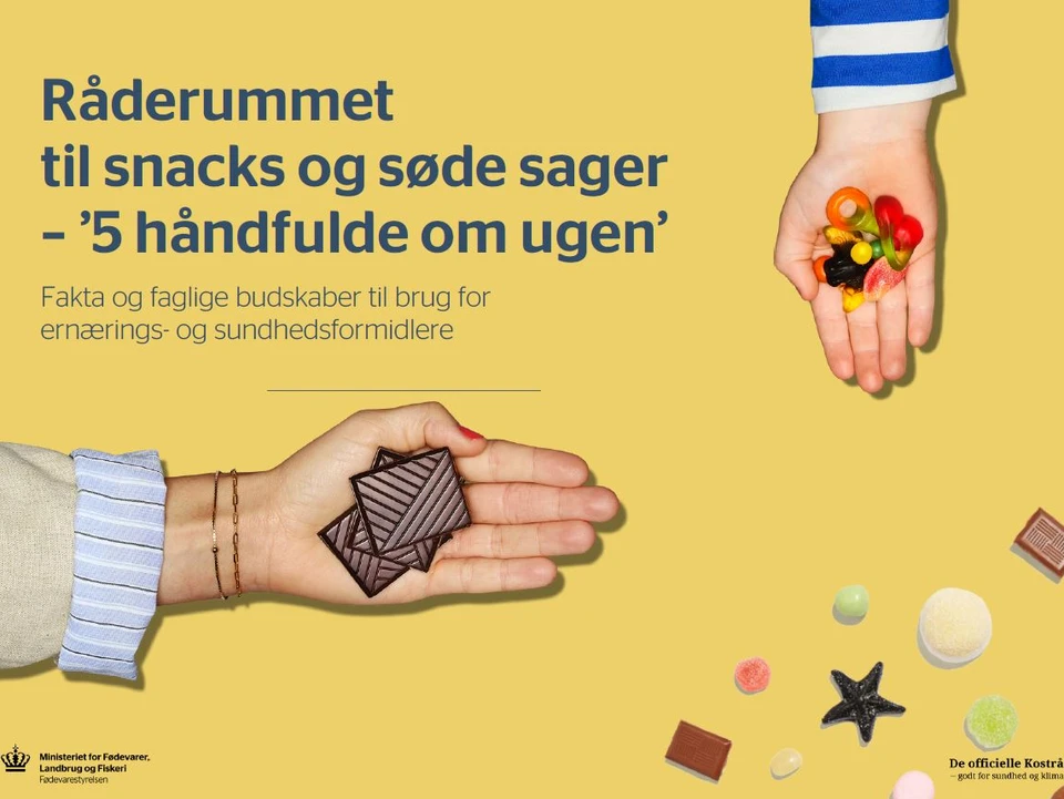 Råderummet til snacks og søde sager - 5 håndfulde om dagen. Fakta og faglige budskaber