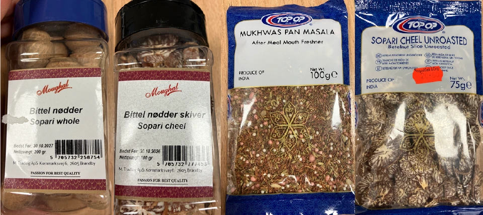 Billede af de tilbagekaldte produkter.