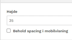 35 pikseler i et spacer modul