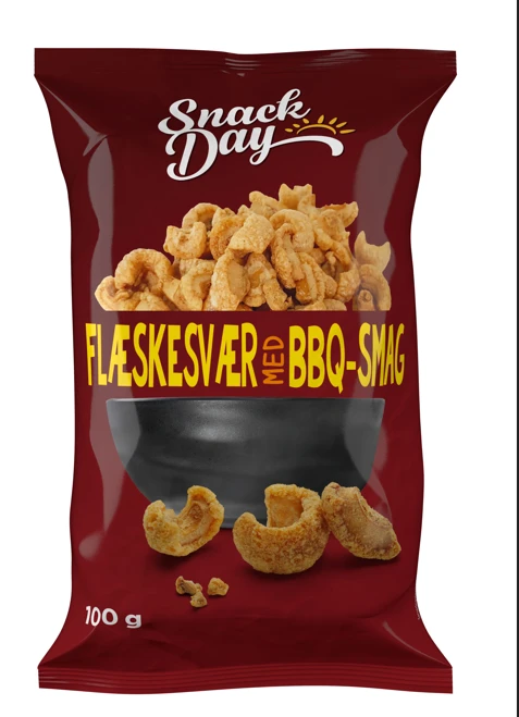 Billede af det tilbagekaldte produkt: Flæskesvær med BBQ-smag 