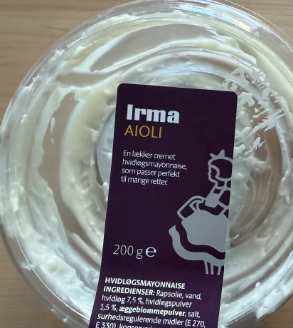Billede af det tilbagekaldte produkt: Irma Aioli.