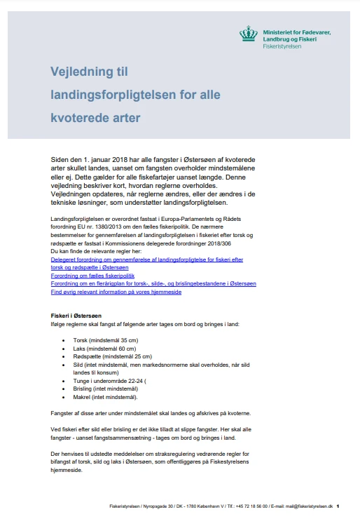 Landingsforpligtelse kvoterede arter