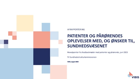 Forside på afrapportering patienter og pårørende