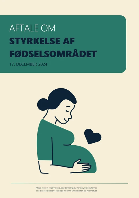 Forside på aftale om styrkesle af fødselsområdet - gravid