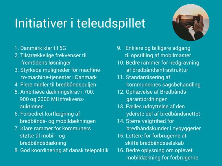 De 16 initiativer i teleudspillet.