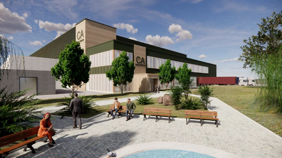 Illustration: CA Data Center Skive. Illustration, GreenLab
