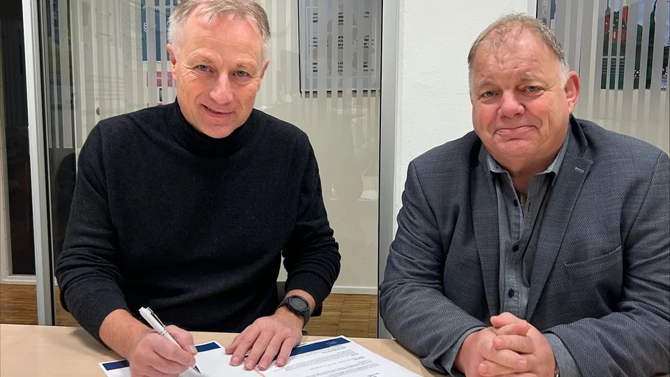 Handelschef Steen B. Nielsen sammen med Gregers Frederiksen (V), formand for Erhvervs- og Arbejdsmarkedsudvalget