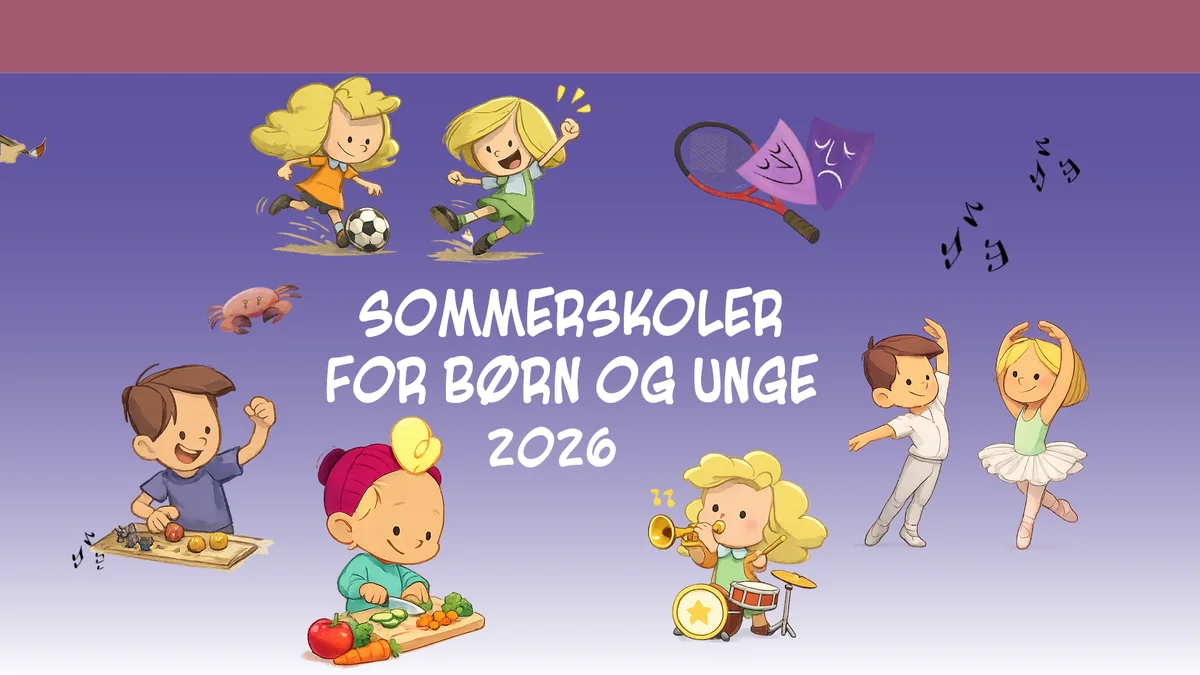 Forside af sommerskolekataloget, som udkommer hvert forår og er fyldt med aktiviteter for børn i sommerferien.