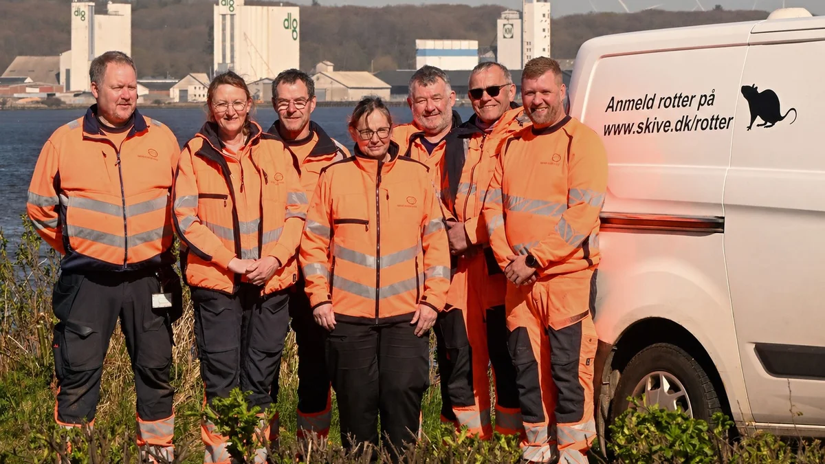 Rottefængere ved bilen i Skive. Foto: Skive Kommune.