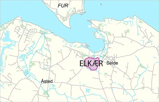 Oversigtskort over Elkær ved Selde