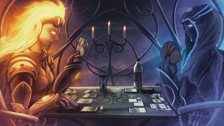Foto forestiller et spil magic card