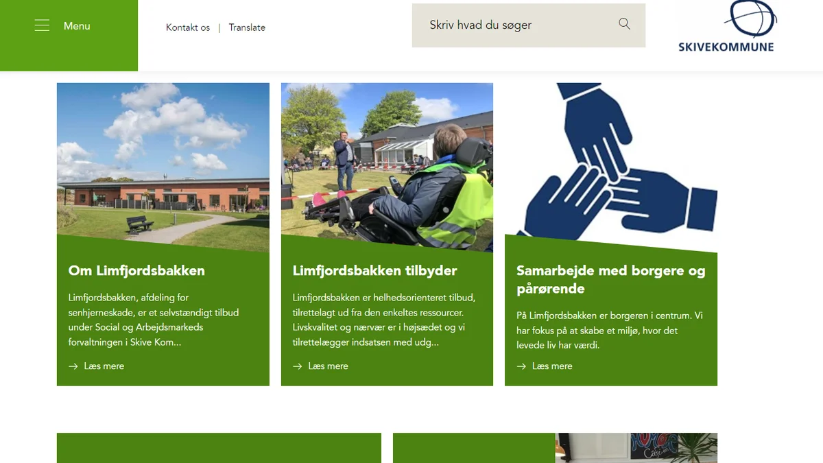 Forsiden på Limfjordsbakken.skive.dk