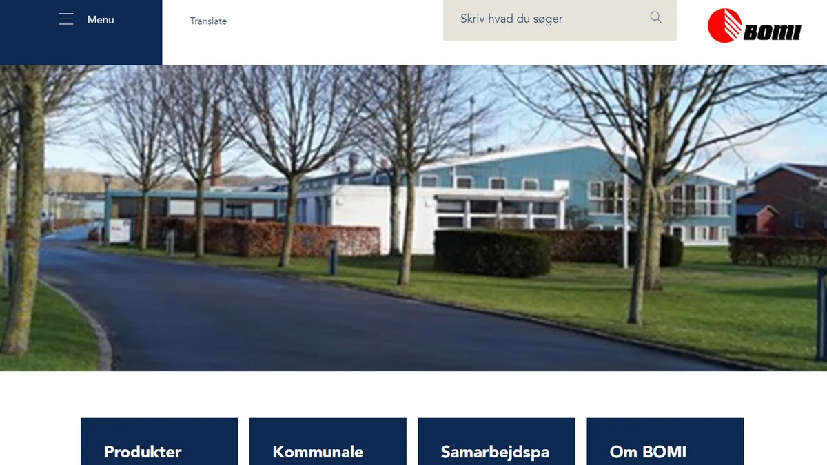 Forside på BOMIs hjemmeside