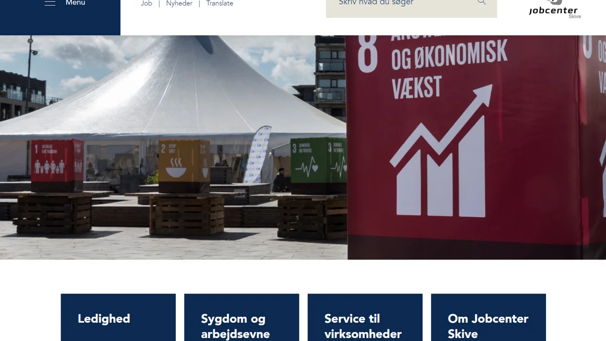 Forside på Jobcenter Skives hjemmeside