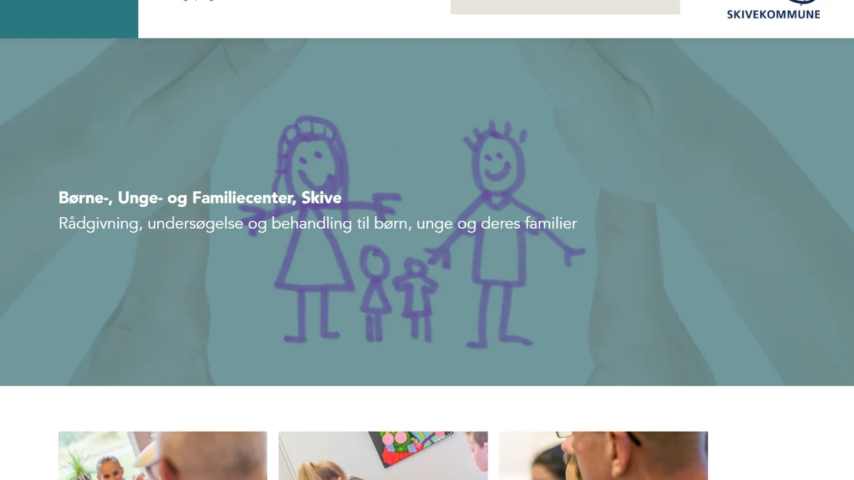 Forside på Familiecenter Skives hjemmeside