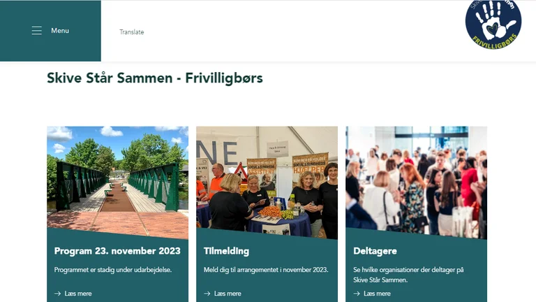 Forsiden af SkiveStaarSammen.dk hjemmesiden