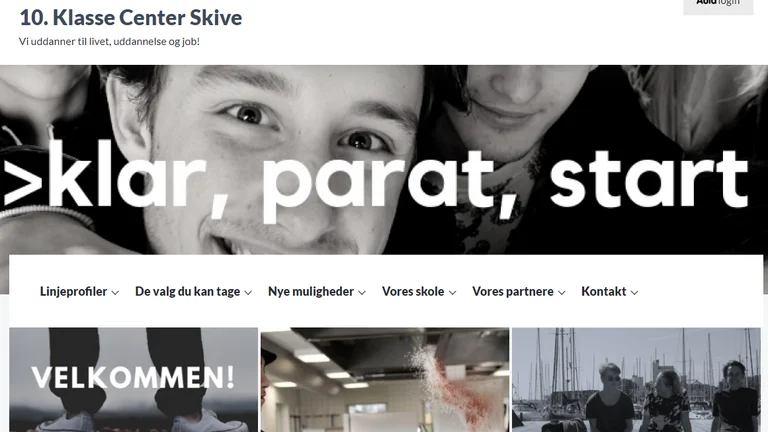 Forside på 10. Klasse Center Skives hjemmeside