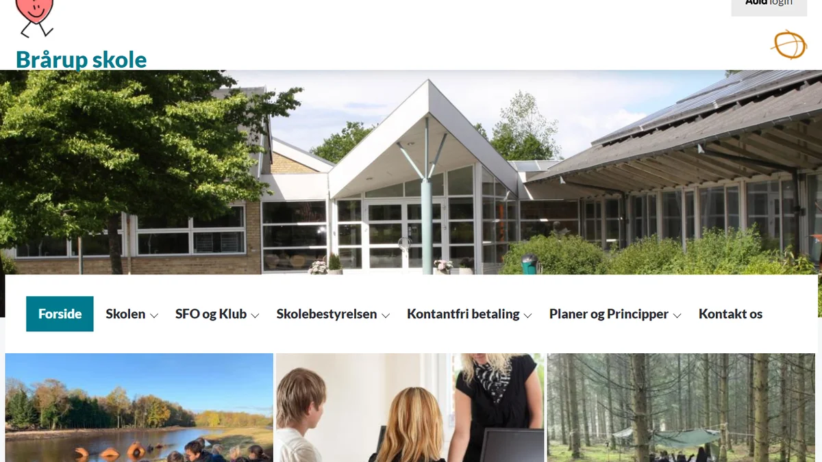 Forside på Brårup Skoles hjemmeside