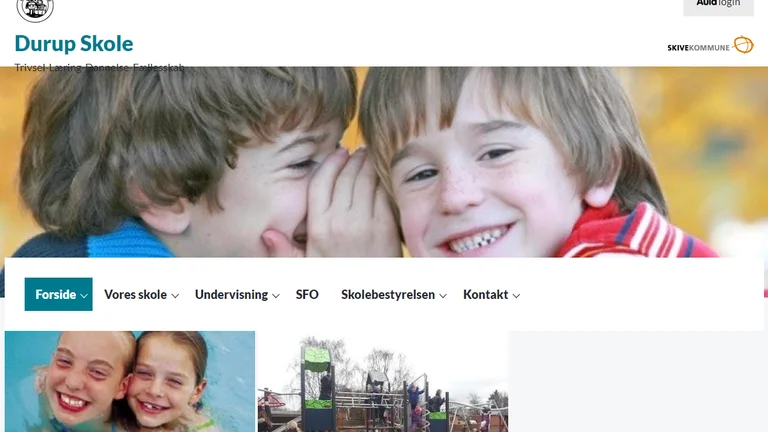 Forside på Durup Skoles hjemmeside