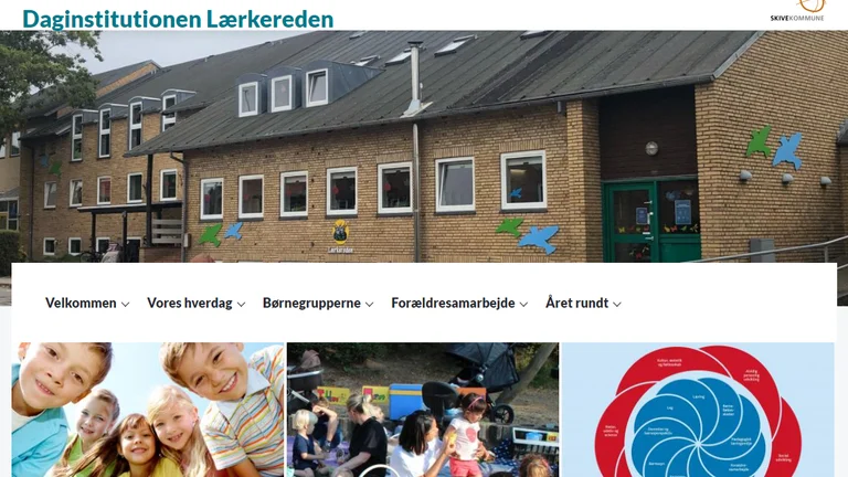 Forside på Lærkeredens hjemmeside
