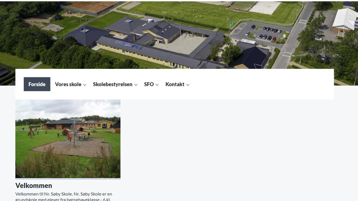 Forside på Brårup Skoles hjemmeside