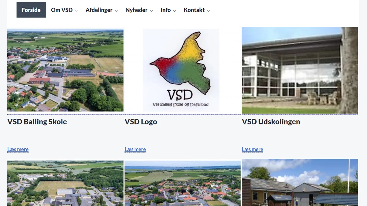Forside på Brårup Skoles hjemmeside
