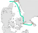 Kort over Transitruten Sundet er passager fra Bornholms Gat over Sundet Syd og til Skagen og omvendt.