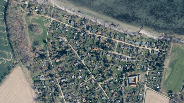 Luftfoto af sommerhusområdet Kohaven Roneklint