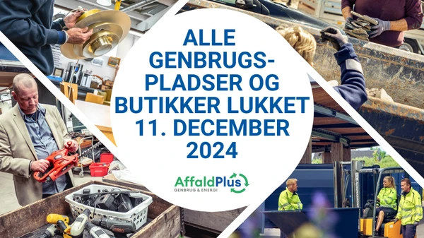 Grafisk illustration med information om at genbrugspladserne holder lukket