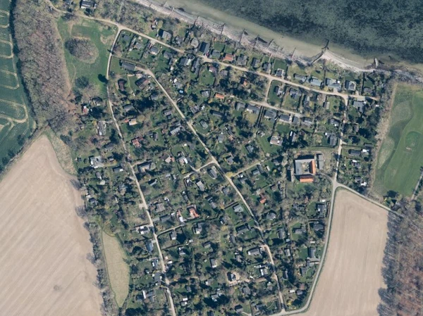 Luftfoto af sommerhusområde Kohaven