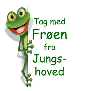 Grafisk illustration - Frø med grøn tekst ved siden af