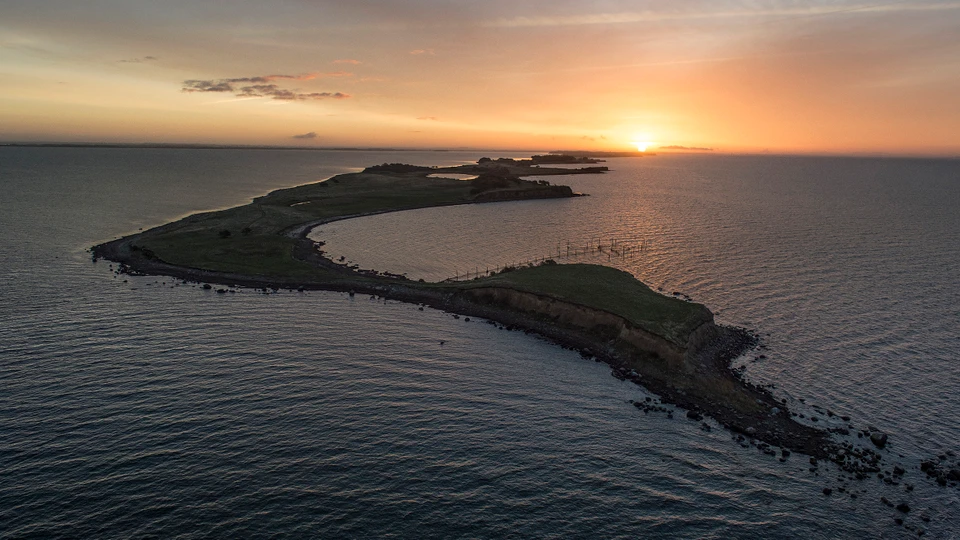 Luftfoto af Knudshoved odde 
