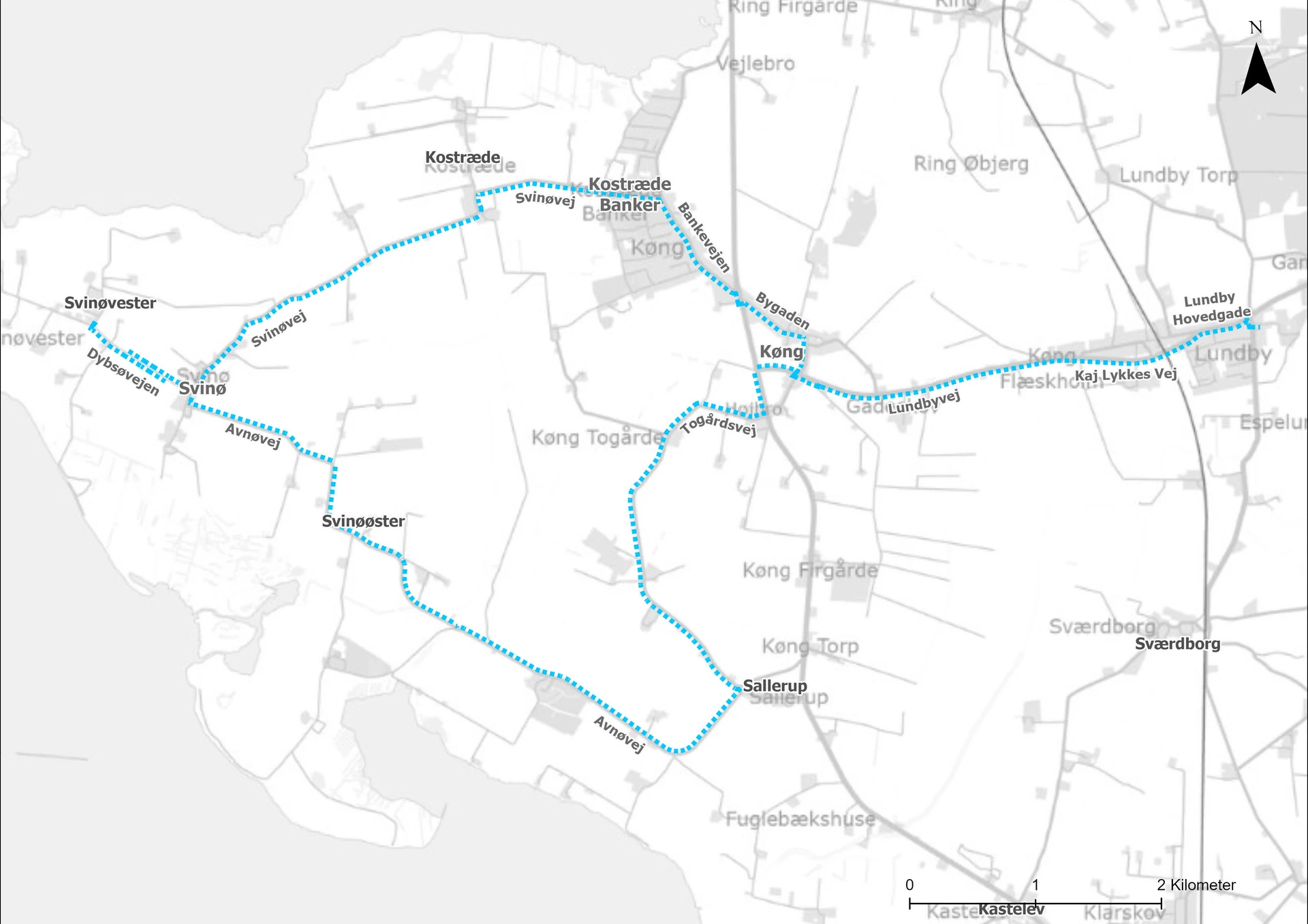 Kort for skolebusrute 4