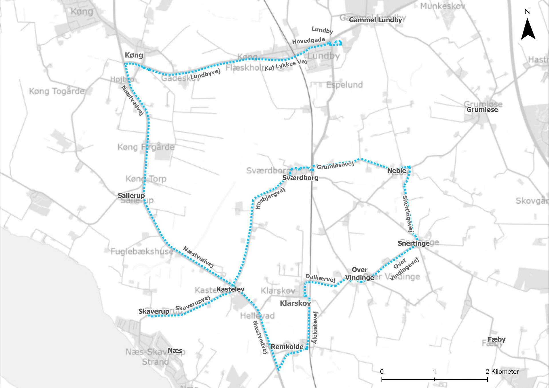 Kort for skolebusrute 5