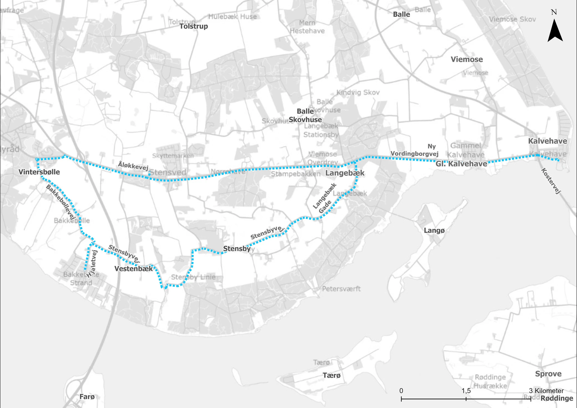 Kort for skolebusrute 10