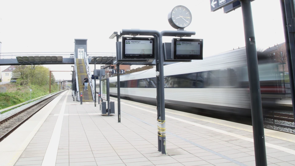 Billede fra perronen på Vordingborg Station.
