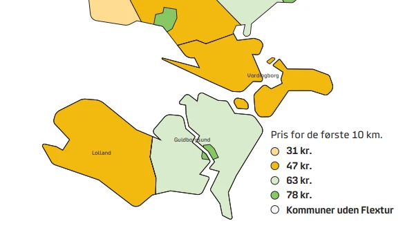 Kort over Møn og Sydsjælland